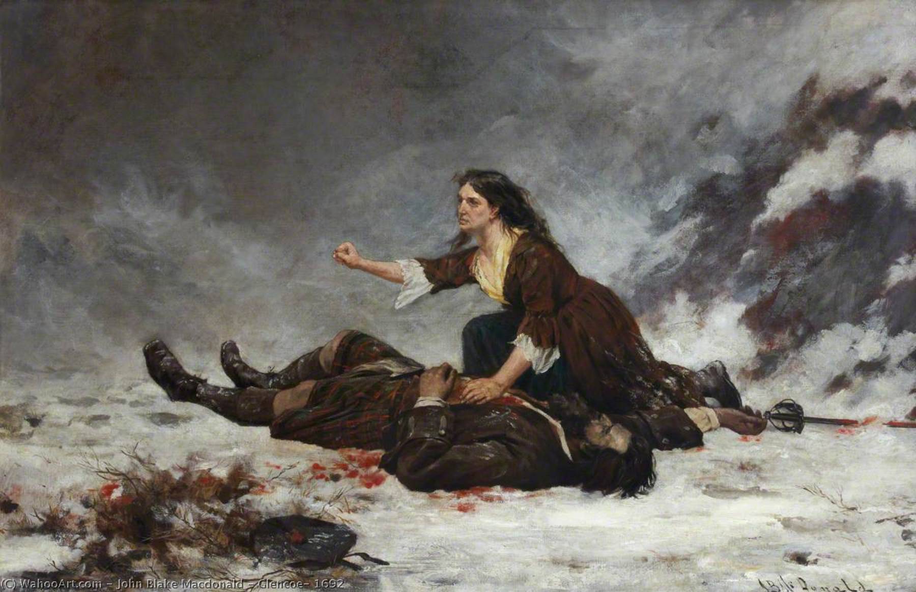 順序 油絵 Glencoe、1692。, 1879 バイ John Blake Macdonald (1829-1901) | ArtsDot.com