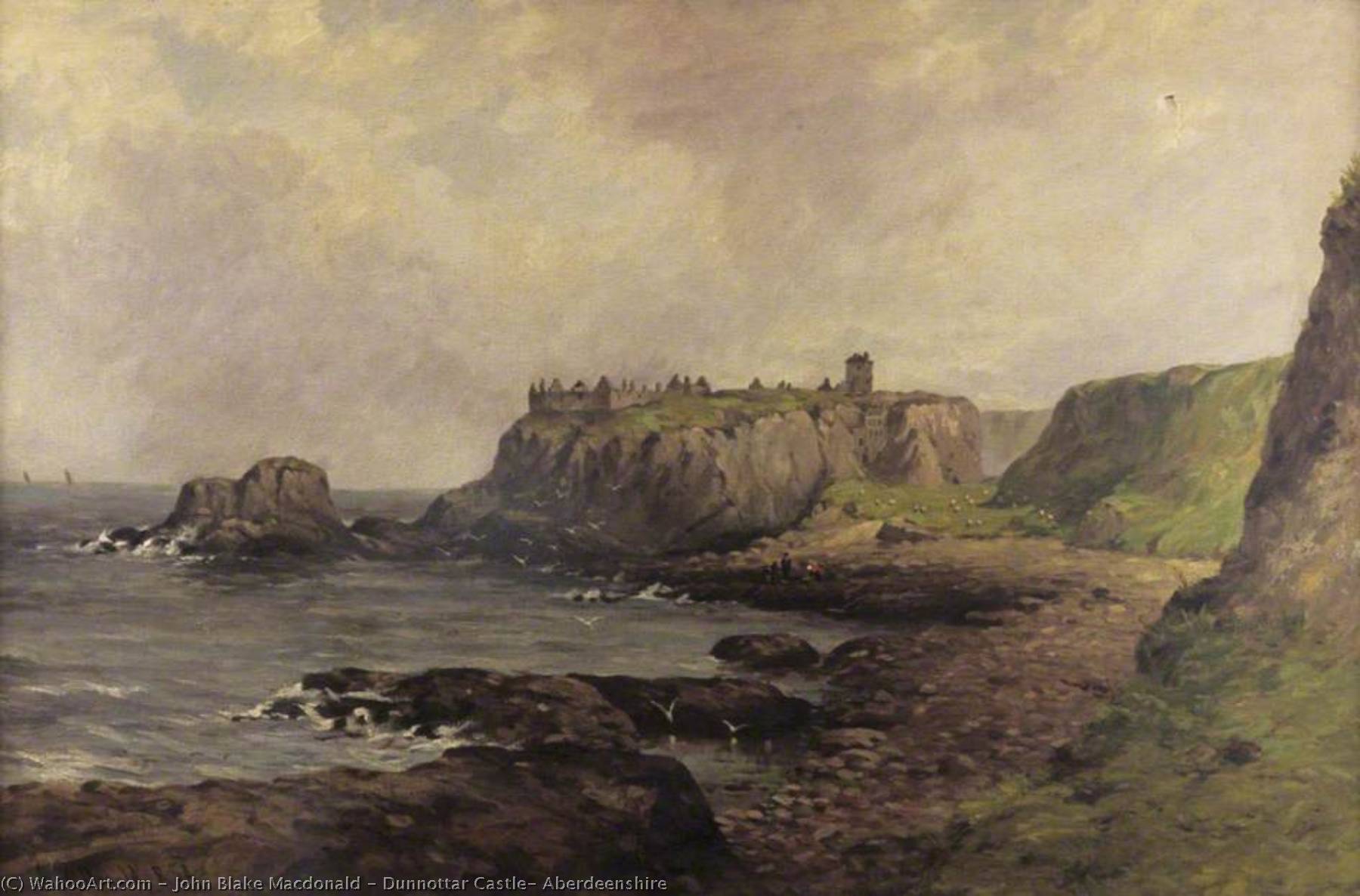 Order Oil Painting Replica Dunnottar Castle, Aberdeenshire by John Blake Macdonald (1829-1901) | ArtsDot.com