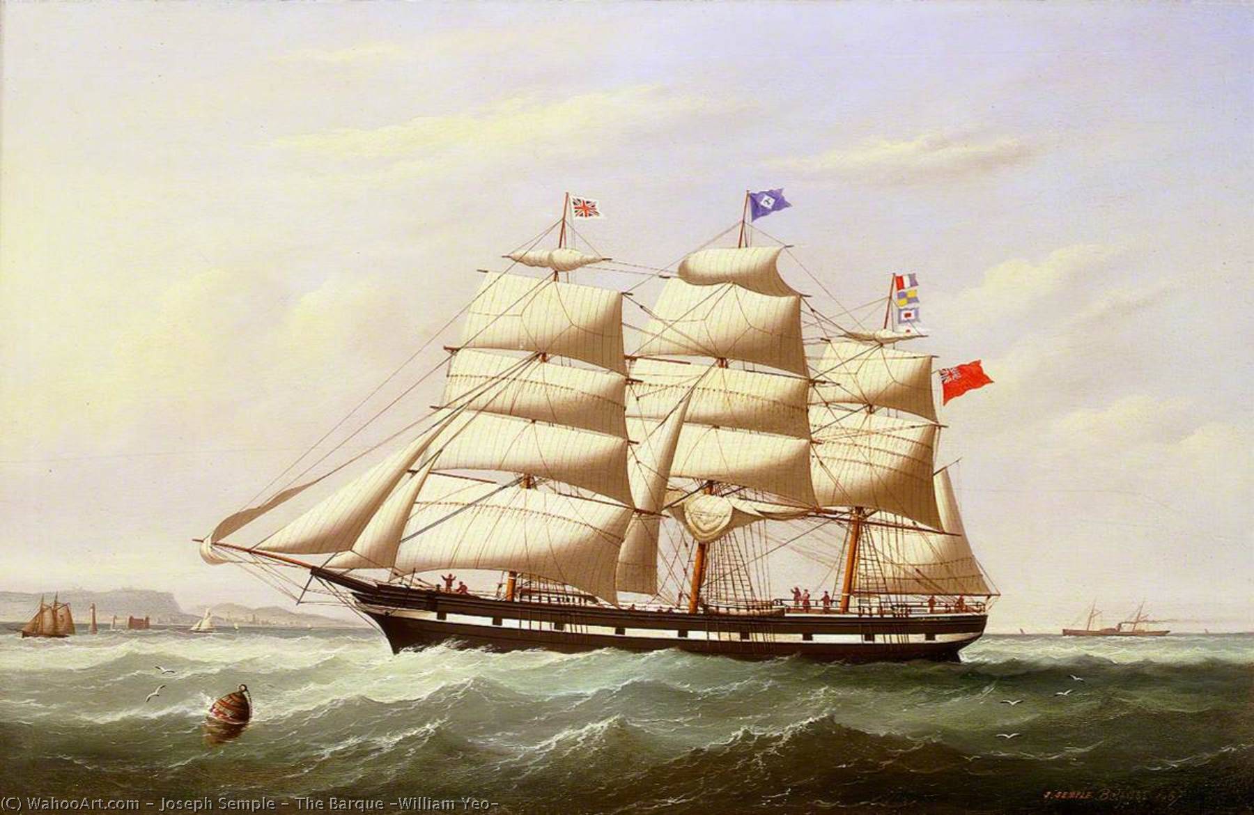 The Barque `William Yeo`, 1867 by Joseph Semple Joseph Semple | ArtsDot.com