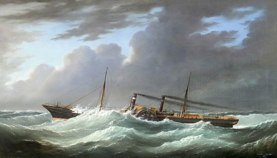 The Sail Paddle Steamer `Prince Patrick` on Passage, 1867 by Joseph Semple Joseph Semple | ArtsDot.com