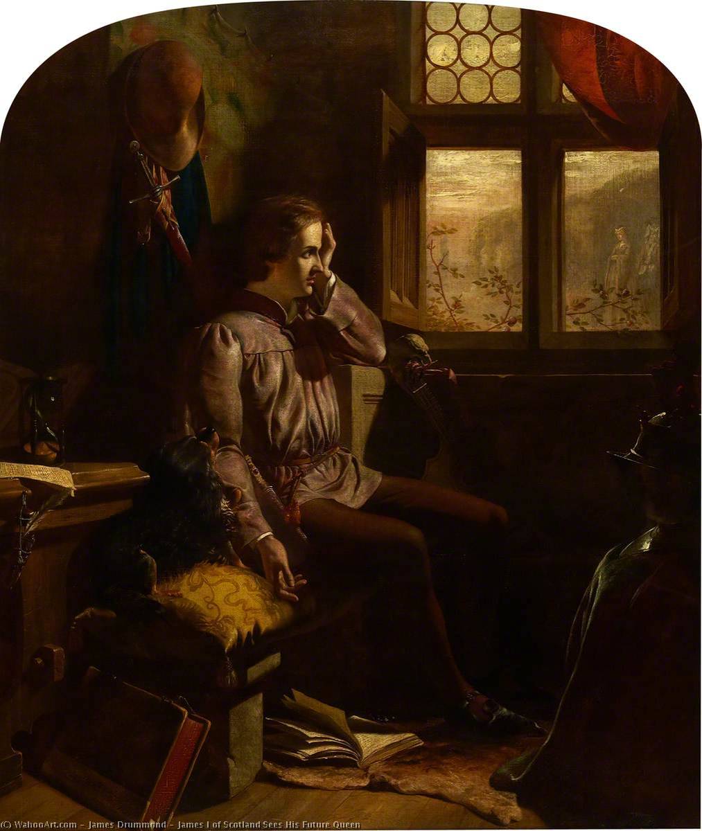 顺序 藝術再現 James I of England Sees His Future 皇家, 1851 通过 James Drummond (1816-1877, Scotland) | ArtsDot.com