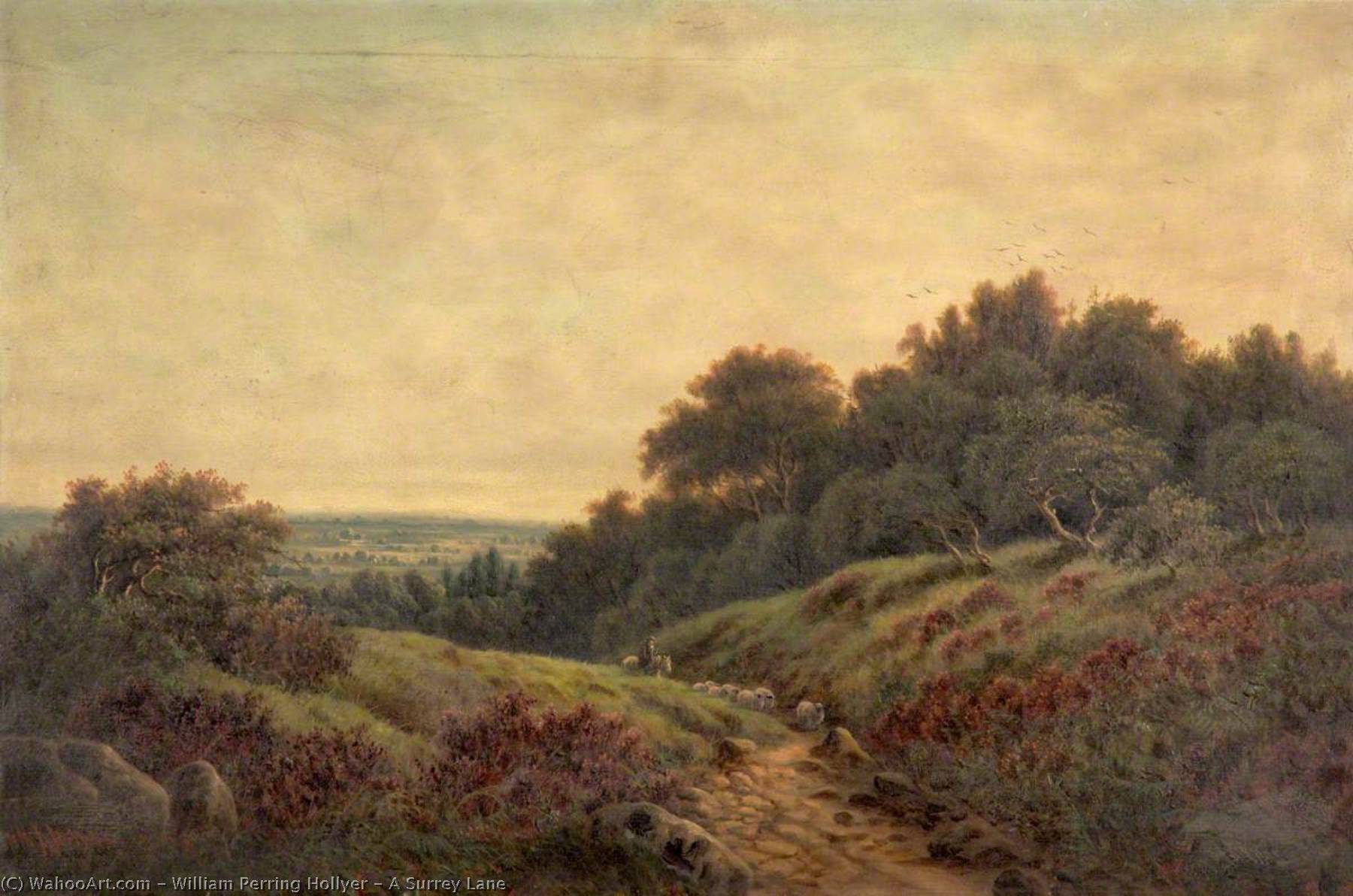 Buy Museum Art Reproductions A Surrey Lane by William Perring Hollyer (1834-1922) | ArtsDot.com