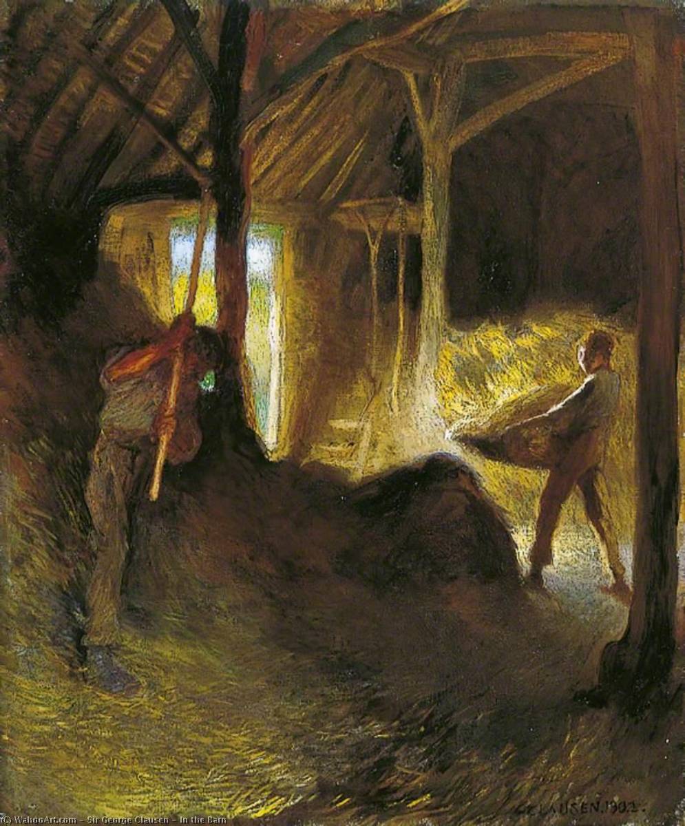 Order Oil Painting Replica In the Barn, 1902 by George Clausen | ArtsDot.com