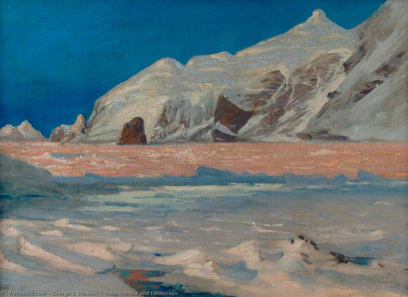 Order Artwork Replica Antarctic Sea and Landscape, 1930 by George E Marston (1882-1940, United Kingdom) | ArtsDot.com