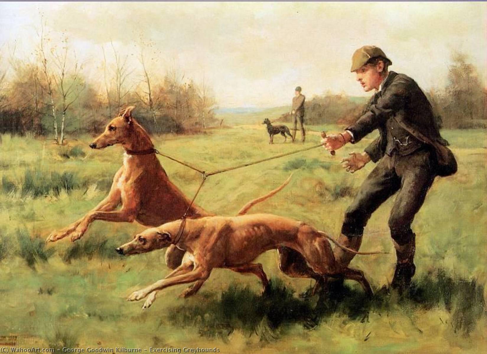 Buy Museum Art Reproductions Exercising Greyhounds by George Goodwin Kilburne (1839-1924, United Kingdom) | ArtsDot.com